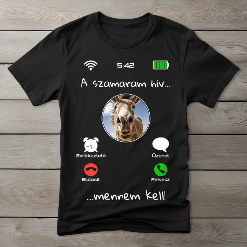 Szamaras póló férfiaknak fekete színben