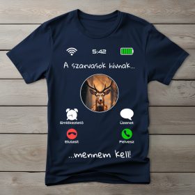 Szarvasos póló férfiaknak sötétkék színben