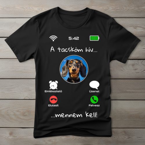 Tacskós póló férfiaknak fekete színben