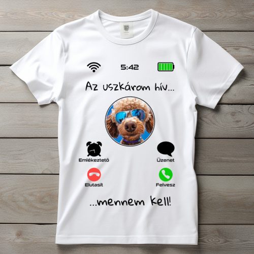 Uszkáros póló férfiaknak fehér színben