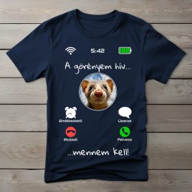 Vadászgörényes póló férfiaknak sötétkék színben