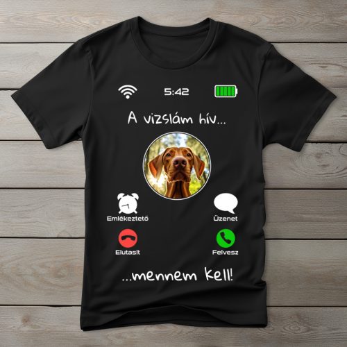 Magyar vizslás póló férfiaknak fekete színben