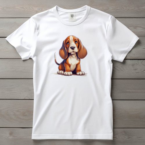 Basset hound mintás póló férfiaknak