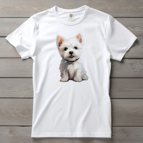 Westie mintás póló férfiaknak