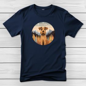 Airedale terrieres póló férfiaknak sötétkék színben