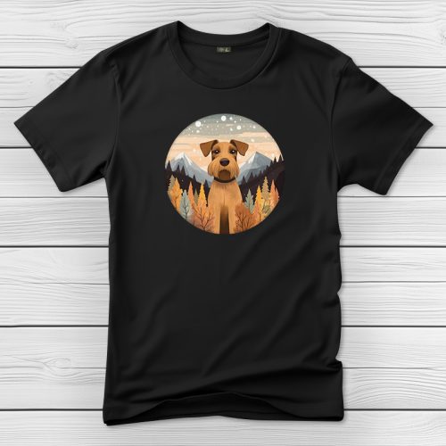 Airedale terrieres póló férfiaknak fekete színben