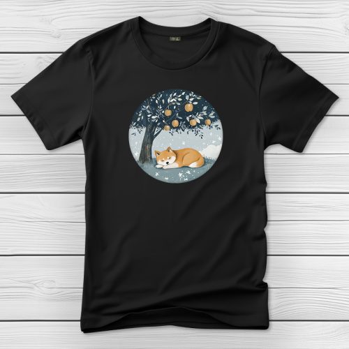 Akitás póló férfiaknak fekete színben