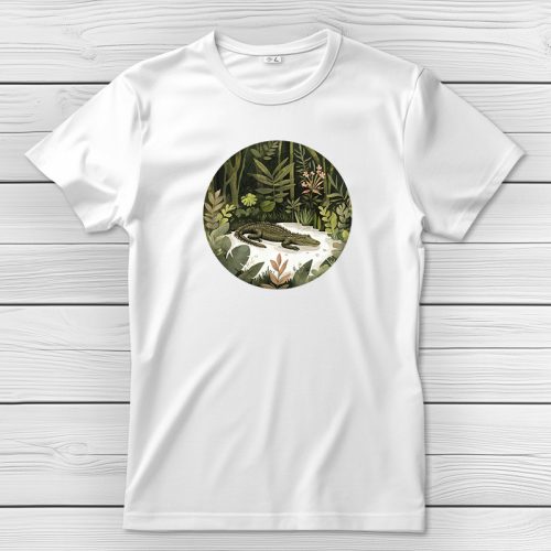 Aligátoros póló férfiaknak fehér színben