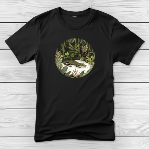 Aligátoros póló férfiaknak fekete színben