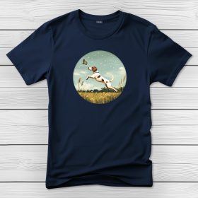 Angol pointeres póló férfiaknak sötétkék színben