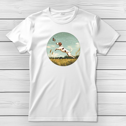 Angol pointeres póló férfiaknak fehér színben