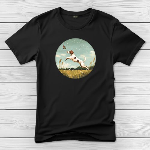 Angol pointeres póló férfiaknak fekete színben