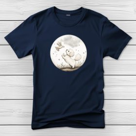 Bichon frisés póló férfiaknak sötétkék színben