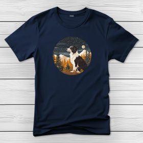 Border collies póló férfiaknak sötétkék színben