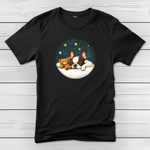 Boston terrieres póló férfiaknak fekete színben