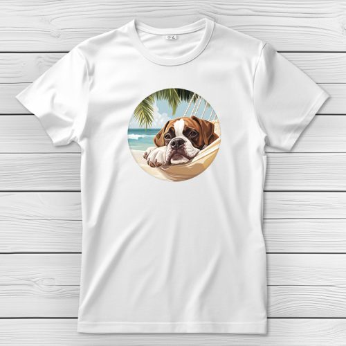 Boxeres póló férfiaknak fehér színben