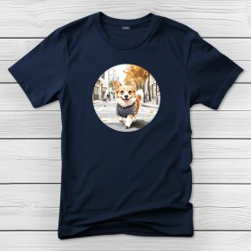 Corgis póló férfiaknak sötétkék színben