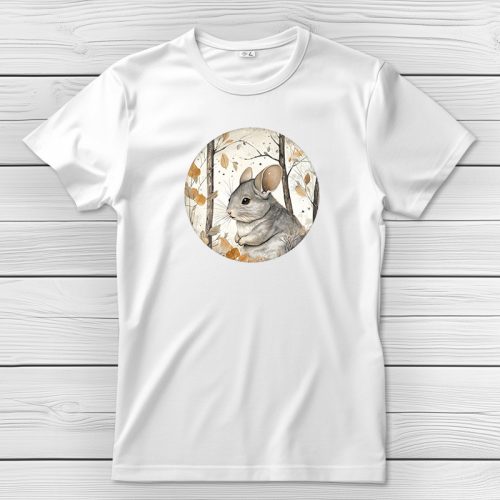 Csincsillás póló férfiaknak fehér színben