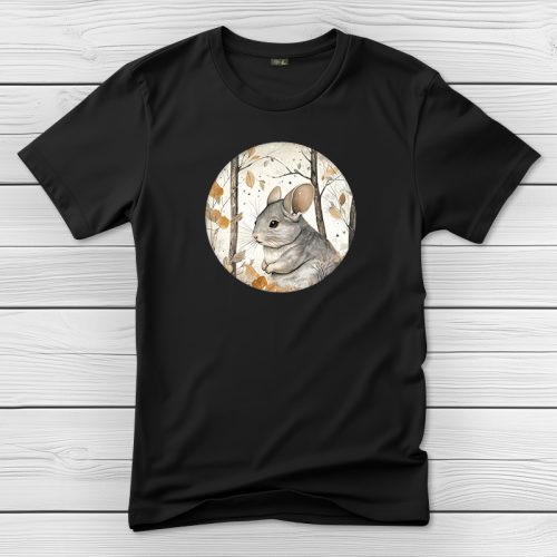 Csincsillás póló férfiaknak fekete színben