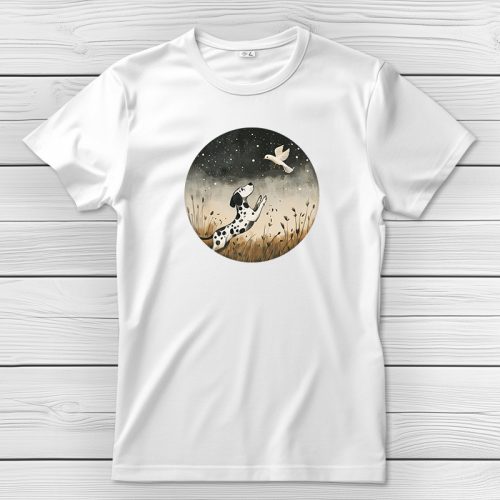 Dalmatás póló férfiaknak fehér színben