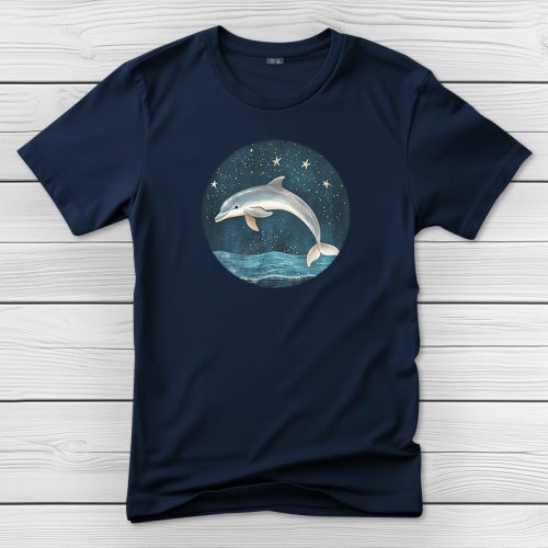 Delfines póló férfiaknak sötétkék színben