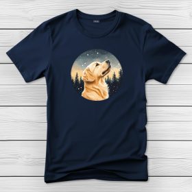 Golden retrieveres póló férfiaknak sötétkék színben