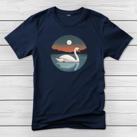 Hattyús póló férfiaknak sötétkék színben