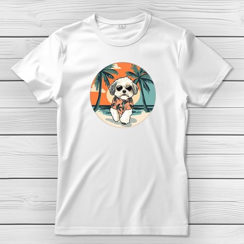 Havanesés póló férfiaknak fehér színben