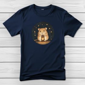 Hörcsögös póló férfiaknak sötétkék színben