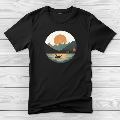 Kacsás póló férfiaknak fekete színben