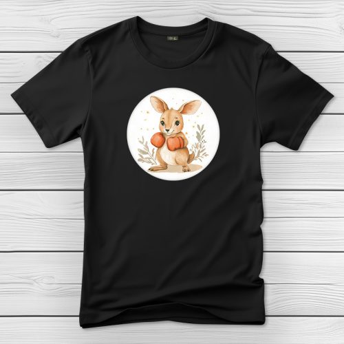 Kengurus póló férfiaknak fekete színben