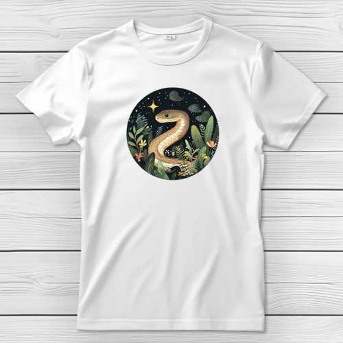 Kígyós póló férfiaknak fehér színben