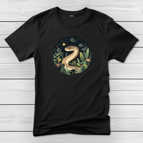Kígyós póló férfiaknak fekete színben