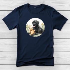 Fekete labradoros póló férfiaknak sötétkék színben