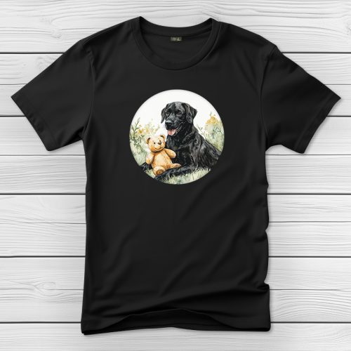 Fekete labradoros póló férfiaknak fekete színben