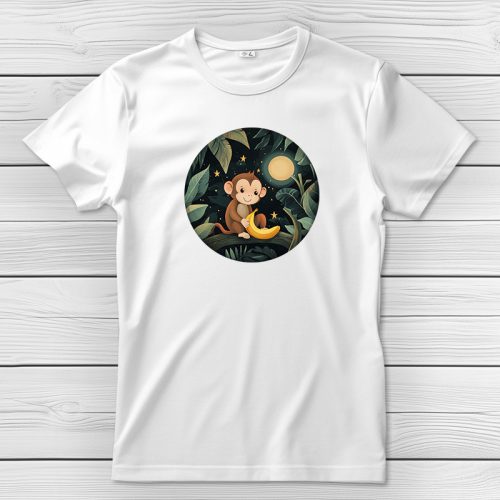 Majmos póló férfiaknak fehér színben