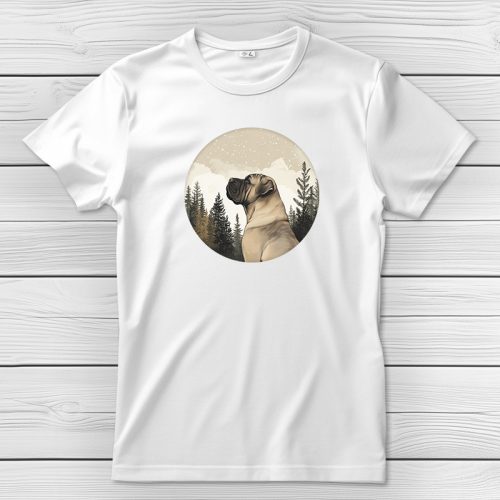 Masztiffos póló férfiaknak fehér színben