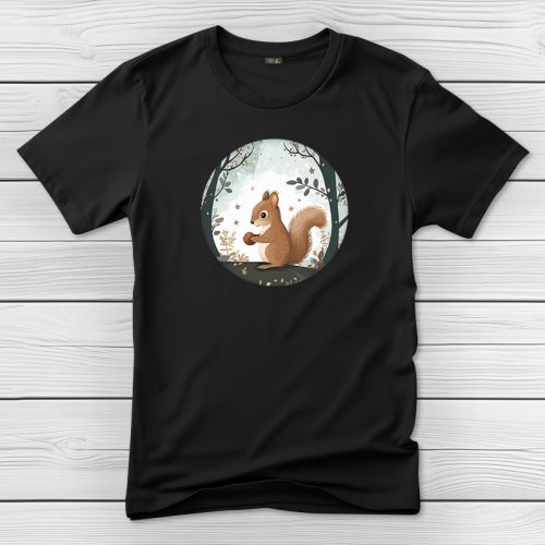 Mókusos póló férfiaknak fekete színben