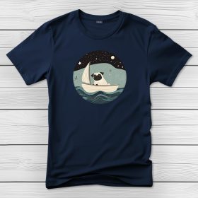 Mopszos póló férfiaknak sötétkék színben