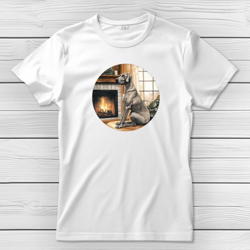 Német dogos póló férfiaknak fehér színben