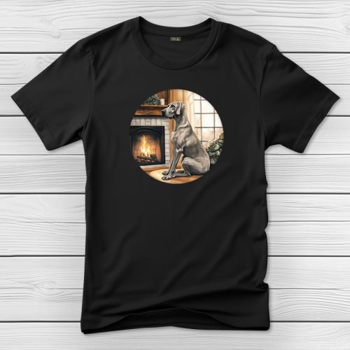 Német dogos póló férfiaknak fekete színben