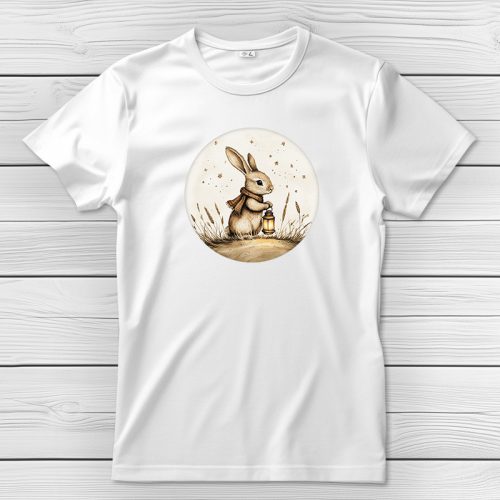 Nyulas póló férfiaknak fehér színben