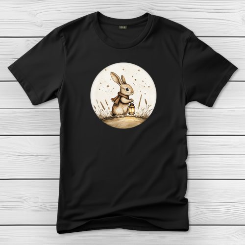 Nyulas póló férfiaknak fekete színben