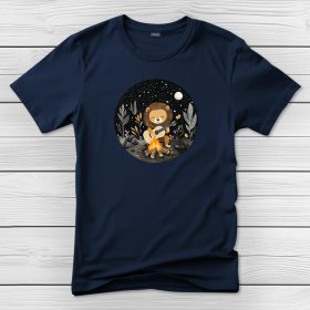 Oroszlános póló férfiaknak sötétkék színben