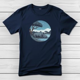 Orrszarvús póló férfiaknak sötétkék színben