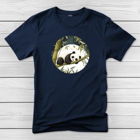Pandás póló férfiaknak sötétkék színben