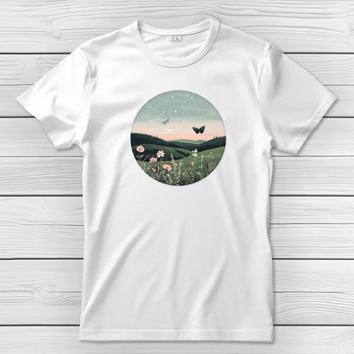 Pillangós póló férfiaknak fehér színben