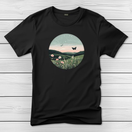 Pillangós póló férfiaknak fekete színben