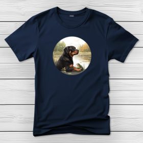 Rottweileres póló férfiaknak sötétkék színben