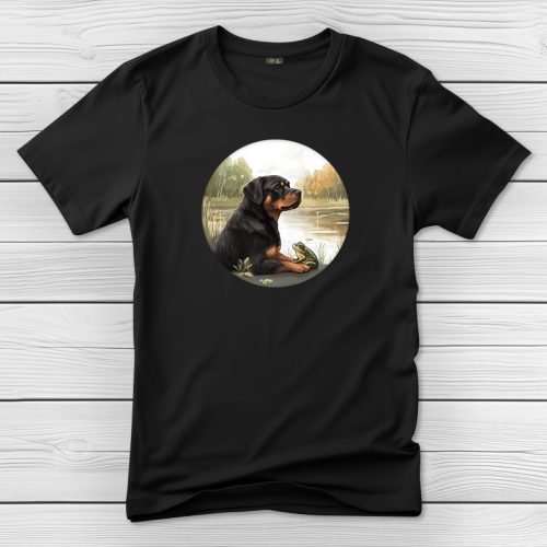 Rottweileres póló férfiaknak fekete színben